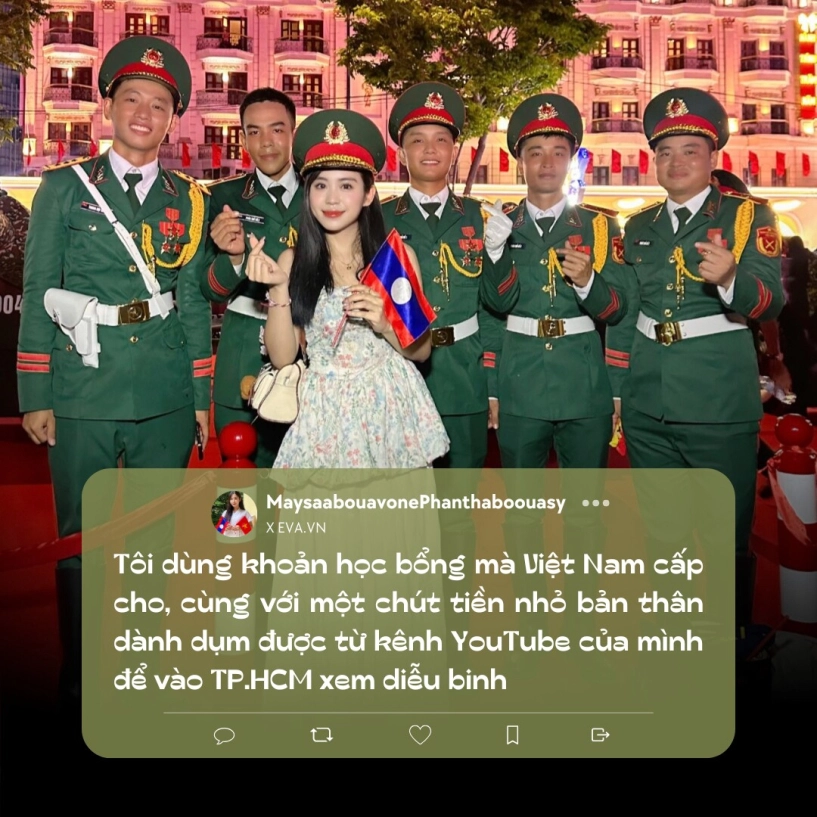 Nữ phóng viên người lào tác nghiệp lễ diễu binh a80 ở việt nam tôi tìm thấy sự gần gũi tình cảm gắn bó như gia đình - 4