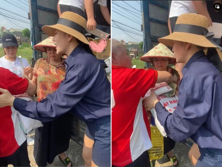 Phu nhân shark bình đội nắng gắt làm từ thiện ở quê nhà mặt cười rạng rỡ sau màn xù lông bảo vệ chồng - 2