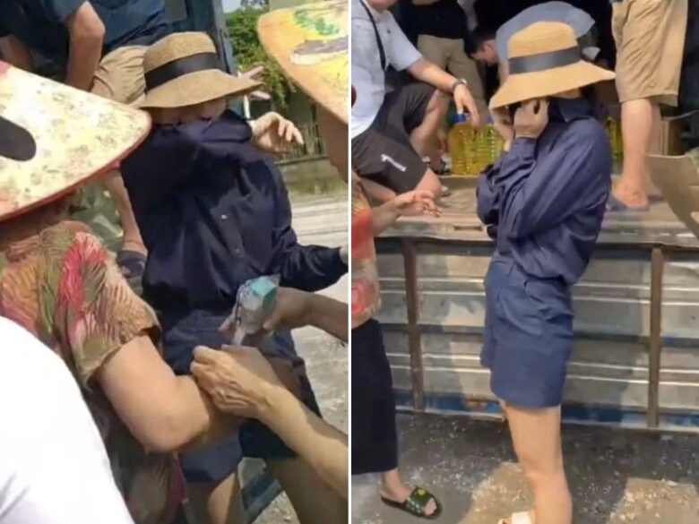 Phu nhân shark bình đội nắng gắt làm từ thiện ở quê nhà mặt cười rạng rỡ sau màn xù lông bảo vệ chồng - 3