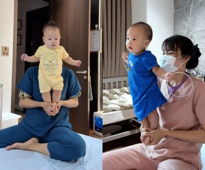 Phương oanh được khen khéo đẻ 2 nhóc tì song sinh háu ăn mới nửa tuổi đã được cho làm xiếc - 2