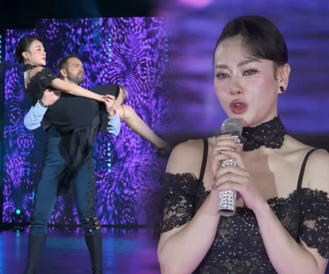 Phương oanh sexy ở bước nhảy hoàn vũ với trai tây khóc nức nở khi nói về 2 con chung với shark bình - 1