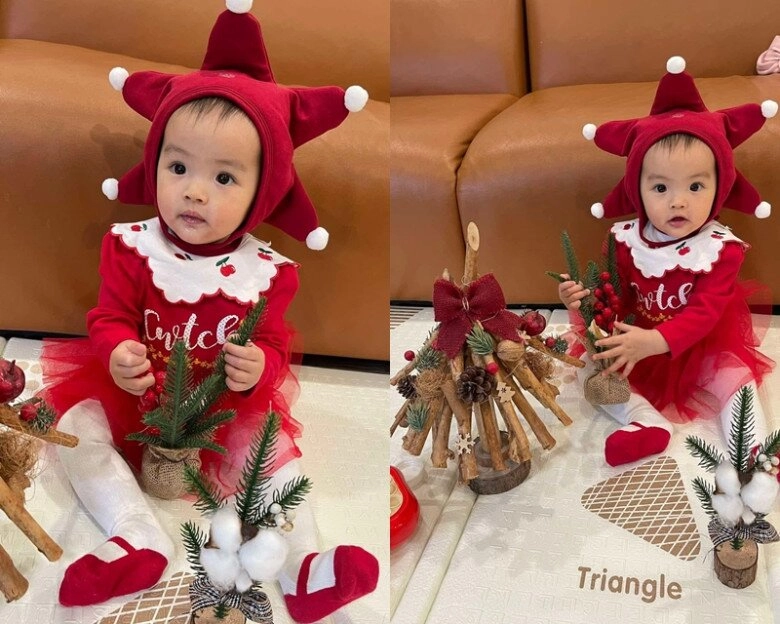 rồng con nhà sao việt đón giáng sinh ái nữ của chi bảo đội tóc giả con trai vân trang biểu cảm ngơ ngác - 7