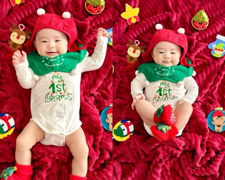 rồng con nhà sao việt đón giáng sinh ái nữ của chi bảo đội tóc giả con trai vân trang biểu cảm ngơ ngác - 14