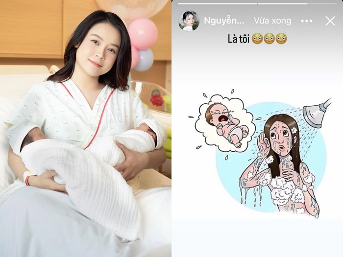Sam đề phòng cao độ ngay cả khi đi tắm có 3 người hỗ trợ chăm con nhưng vẫn thấy quá sức - 1
