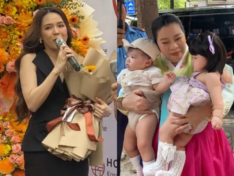 Sam đưa cặp song sinh đi dự sự kiện ái nữ đội tóc giả giật hết spotlight của soái ca lai hàn - 1