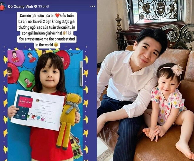 Sao việt 24h anh chồng đỗ mỹ linh khoe con gái tài giỏi bố đơn thân giàu có tự hào khi ái nữ hiểu chuyện - 1