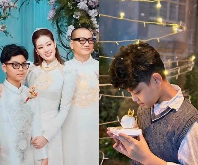 Sao việt 24h con trai riêng của chồng hoa hậu khánh vân điển trai như tài tử được mẹ ruột khen ngợi hết lời - 1