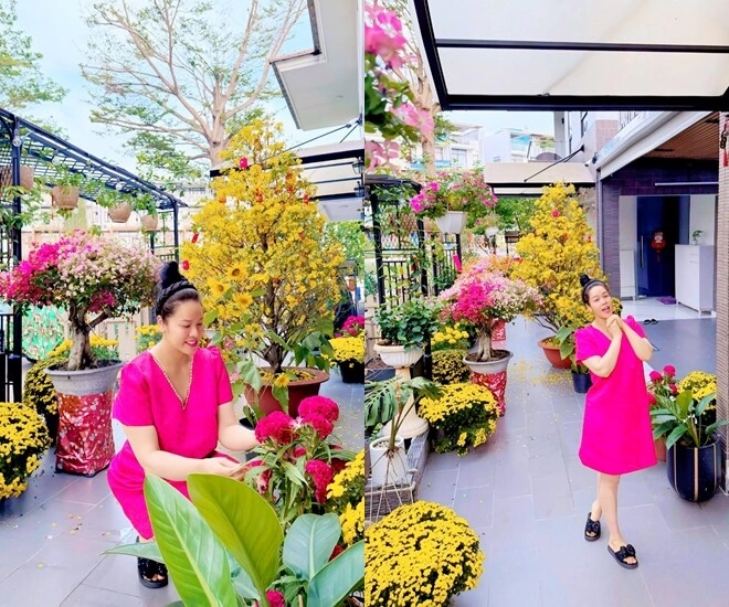 Sao việt 24h nhật kim anh khoe dáng sau sinh trong biệt thự 20 tỷ ngập hoa tự nhận người vàng khè nhưng bất chấp chụp ảnh - 1