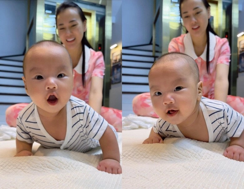 Sao việt 24h phương oanh khoe con trai với shark bình lột xác so với lúc mới sinh bố bỉm chăm bế con cho vợ - 2