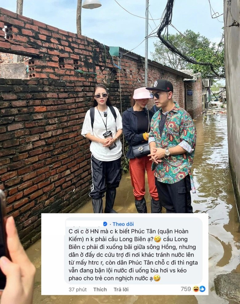 Sao việt 24h quế vân nhận cơn mưa ý kiến trái chiều khi cùng vợ chồng ưng hoàng phúc cứu trợ thủ đô hà nội - 5