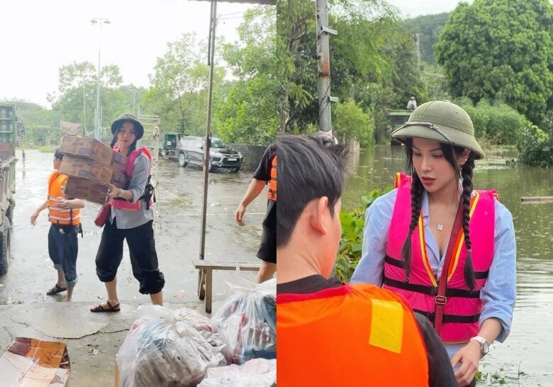 Sao việt 24h quế vân nhận cơn mưa ý kiến trái chiều khi cùng vợ chồng ưng hoàng phúc cứu trợ thủ đô hà nội - 13