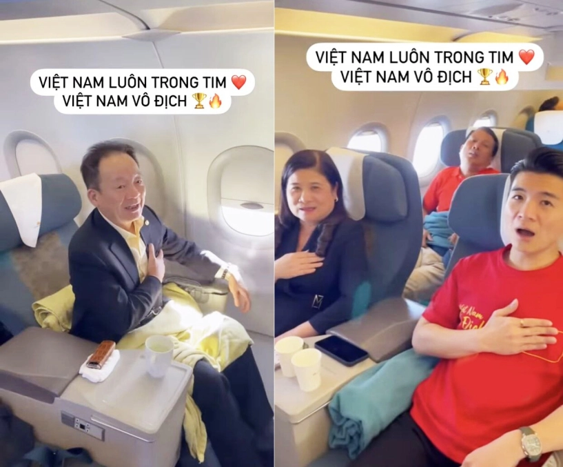 Sao việt cổ vũ đội tuyển việt nam đỗ mỹ linh cùng nhà chồng sang thái hồng đăng ở sân nước bạn hô vô địch - 3