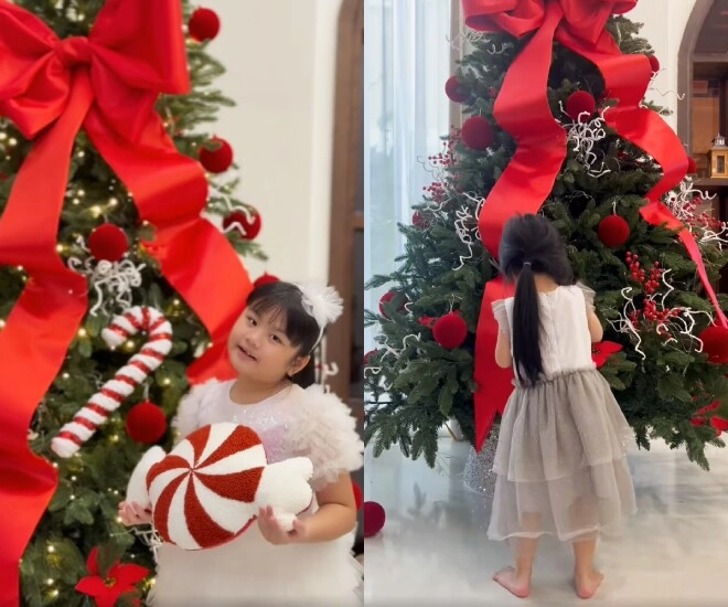 Sao việt trang trí noel vân trang phủ đỏ biệt thự 1200m2 cơ ngơi của cường đô la lung linh như trung tâm thương mại - 6