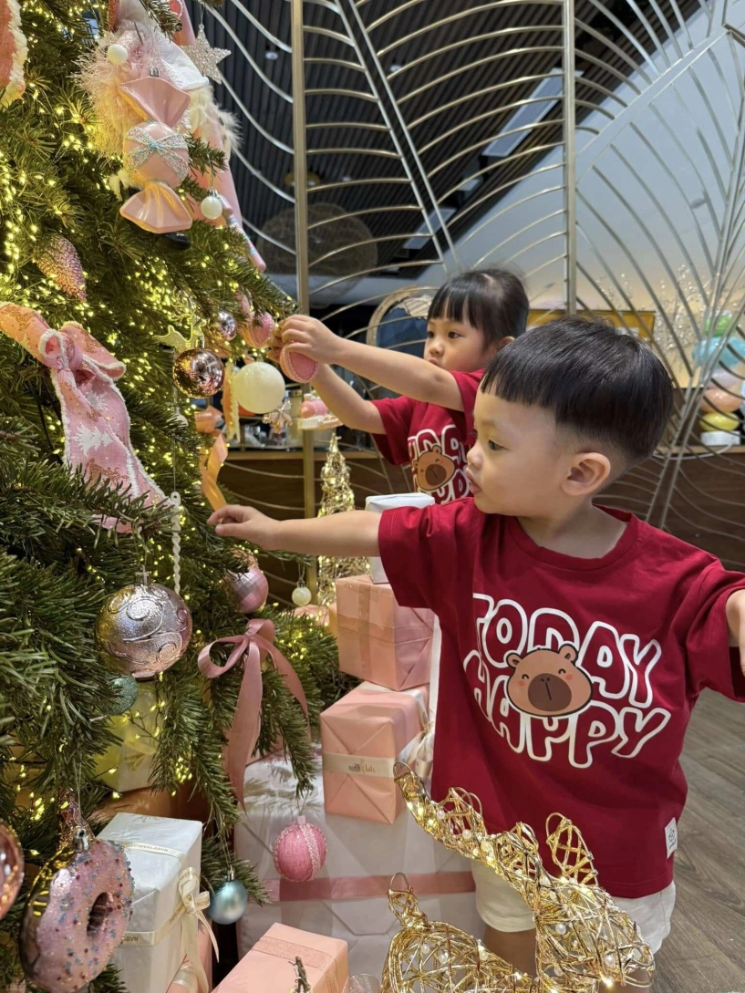 Sao việt trang trí noel vân trang phủ đỏ biệt thự 1200m2 cơ ngơi của cường đô la lung linh như trung tâm thương mại - 12