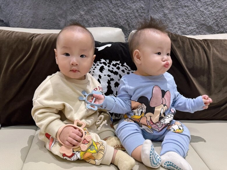shark bình bản xinh bị phương oanh trêu hơi ú cặp sinh đôi càng lớn càng khác nhau - 2
