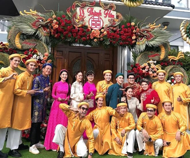 Thanh đoàn - hà trí quang làm đám cưới lần 3 dựng cổng đậm chất miền tây dàn sao đi máy cày đón chú rể - 1