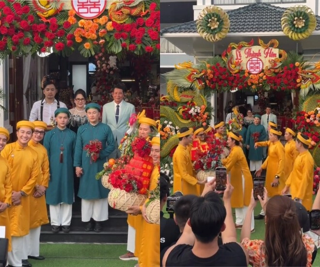Thanh đoàn - hà trí quang làm đám cưới lần 3 dựng cổng đậm chất miền tây dàn sao đi máy cày đón chú rể - 2