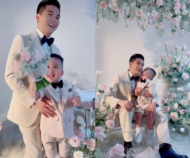 Thanh đoàn và hà trí quang chụp ảnh cưới cùng con ước mơ cho các bé thấy ngày vui của 2 ba sắp thành hiện thực - 3