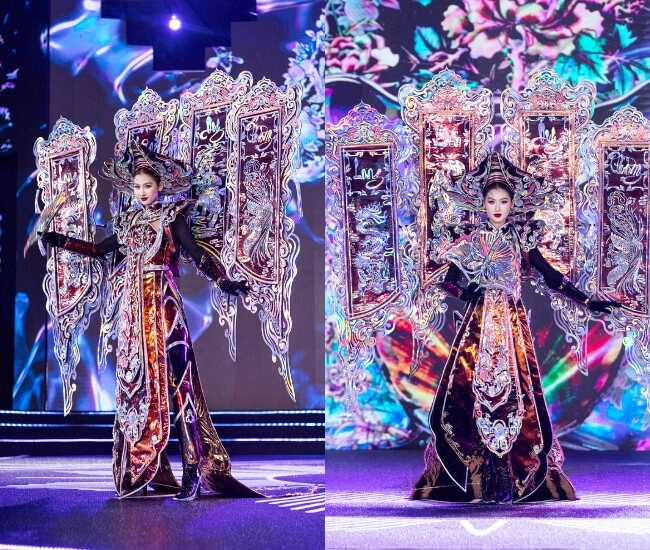 Thí sinh miss grand vietnam đội mưa trình diễn trang phục dân tộc hoa hậu tiểu vy đẹp xuất thần - 2