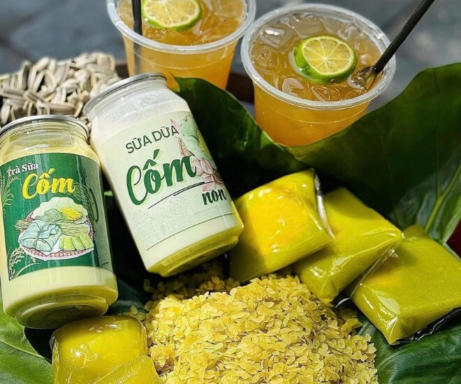 Thức uống hot nhất lúc này tại hà nội trà sữa kết hợp cùng cốm non vị béo thơm đặc trưng lưu ngay 4 quán để đu trend - 1