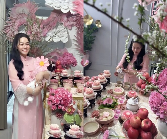 Tiệc đầy tháng con gái nhật kim anh ngập tiền vàng chuẩn sinh ra ở vạch đích bé julia giống hệt mẹ trông cực yêu - 1