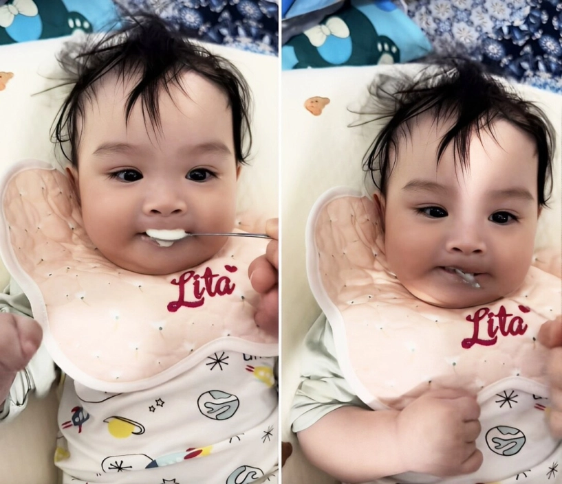 Trái ngược con sao việt ăn dặm ái nữ đỗ mỹ linh khiến mẹ nổi quạu bé khác ngấu nghiến ăn không kịp bón - 5
