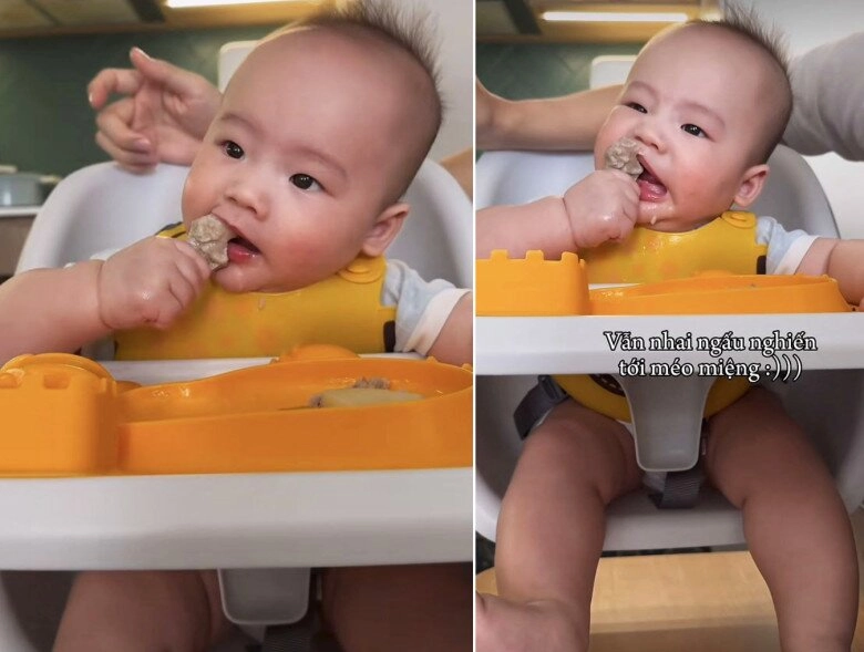 Trái ngược con sao việt ăn dặm ái nữ đỗ mỹ linh khiến mẹ nổi quạu bé khác ngấu nghiến ăn không kịp bón - 9
