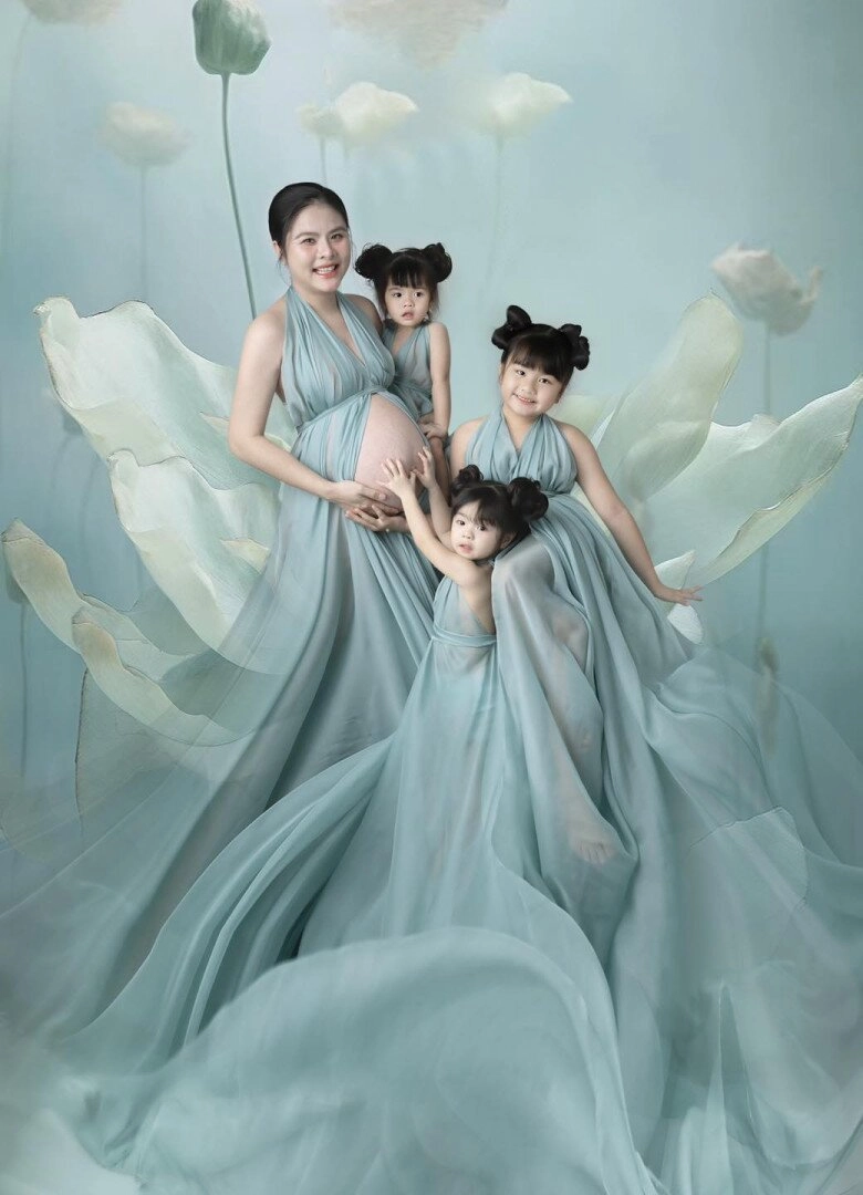 Vân trang khoe bụng bầu lần 3 lùm lùm con gái thứ 2 khẳng định mẹ ăn nhiều nên bụng to - 2