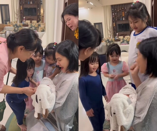 Vân trang tặng sinh nhật ông xã doanh nhân cục kim cương hơn 5kg quý tử 2 tháng tuổi giống bố như đúc - 7