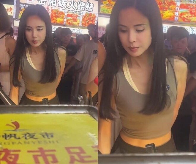 Bắt gặp nàng tiểu long nữ u60 đi dạo chợ đêm diện mạo như em gái 18 tuổi khiến cư dân mạng ngỡ ngàng - 1