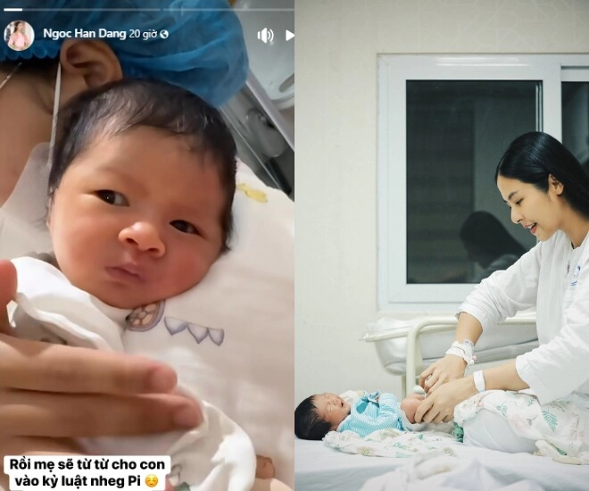 Hoa hậu ngọc hân rèn kỷ luật cho con trai từ sớm em bé ngoại giao được bố mẹ thay phiên cho học bài - 1