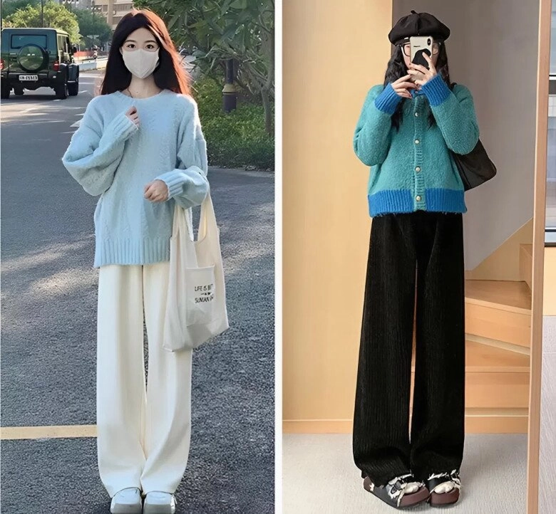 Kiểu quần mùa đông chỉnh dáng siêu đỉnh hơn quần ống rộng giúp chân thon dài lại ấm áp hơn quần jeans - 3