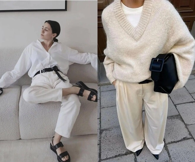 Phụ nữ trên 40 mặc quần trắng thế này vào mùa thu quá đẹp trẻ hóa diện mạo đảm bảo sự sang trọng - 5