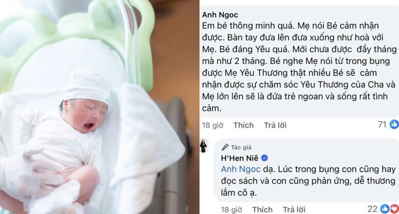 Sao việt 24h hhen niê gây tranh luận khi dạy con 1 tuần tuổi học ái nữ từ trong bụng đã biết phản ứng khi mẹ đọc sách - 5