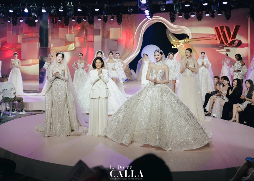 Á hậu cẩm ly đốn tim khán giả khi hóa thân thành cô dâu xinh đẹp trong calla show 2025 - 4