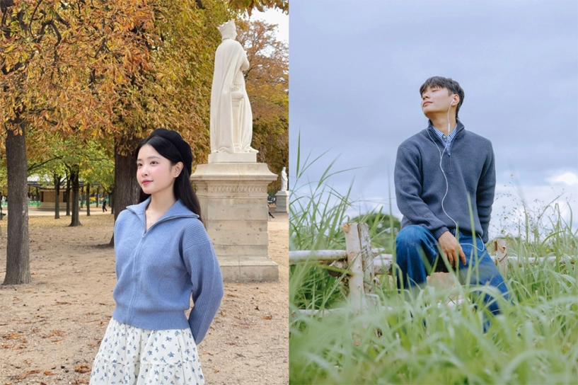 Áo len sợi souffle của uniqlo nổi bật giữa khung cảnh trời thu từ âu đến á - 5