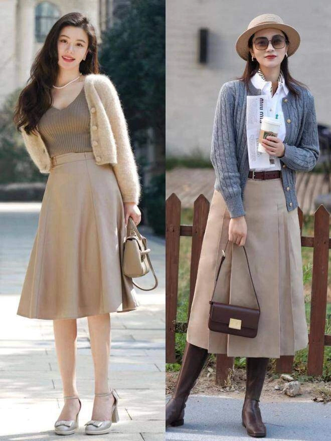Bí quyết phối áo khoác cùng váy mùa thu giúp nàng mét rưỡi tránh bị nuốt dáng tôn chiều cao và thời thượng - 1