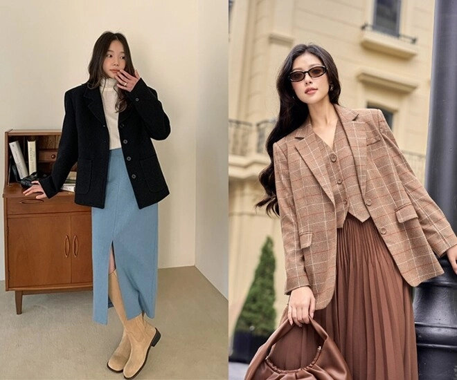 Bí quyết phối áo khoác cùng váy mùa thu giúp nàng mét rưỡi tránh bị nuốt dáng tôn chiều cao và thời thượng - 6