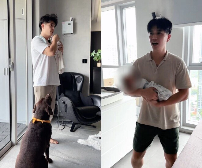 Chồng ngô thanh vân khoe cảnh bế con gái đầu lòng bằng 1 tay ái nữ sở hữu má bánh bao đáng yêu hết nấc - 5