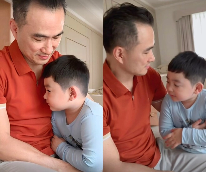 Cưng xỉu clip quý tử chi bảo khoanh tay nịnh bố để xin tiền đưa ra nhiều lý lẽ tự nhận là em bé ngoan - 1