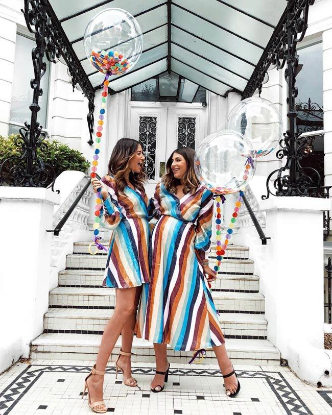 Đi đâu cũng phải đẹp ngang nhau bà bầu 9 tháng to vượt mặt quyết mặc đôi với bạn thân - 1