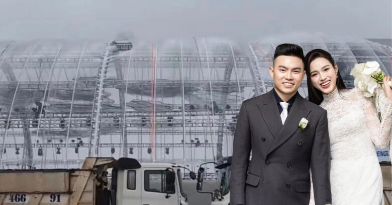 Đỗ thị hà và thiếu gia viết vương đội mưa làm lễ thành hôn rạp cưới lớn nhất quảng trị bị rách do bão số 12 - 8