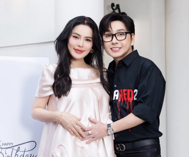 Hoa hậu phương lê sinh con thứ 4 nsưt vũ luân hạnh phúc làm bố lần đầu ở tuổi 53 - 1