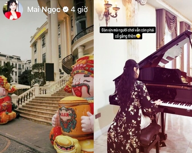 Mc mai ngọc bế con trai về thăm ông bà nội ở bắc ninh bên trong biệt thự nhà chồng lung linh như lâu đài - 6