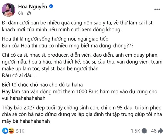 Mẹ đơn thân hòa minzy tiết lộ kế hoạch đám cưới dàn khách mời đình đám dự kiến phải thuê sân vận động mới đủ chỗ - 1