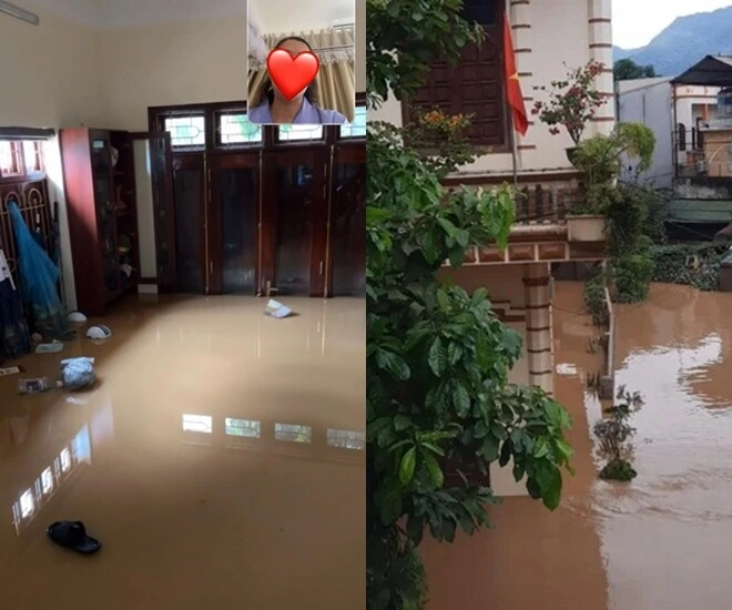 Nhà hoa hậu lương thùy linh ở cao bằng ngập sâu trong nước lũ nàng hậu cùng mẹ giám đốc hoãn kế hoạch tặng quà trung thu - 1