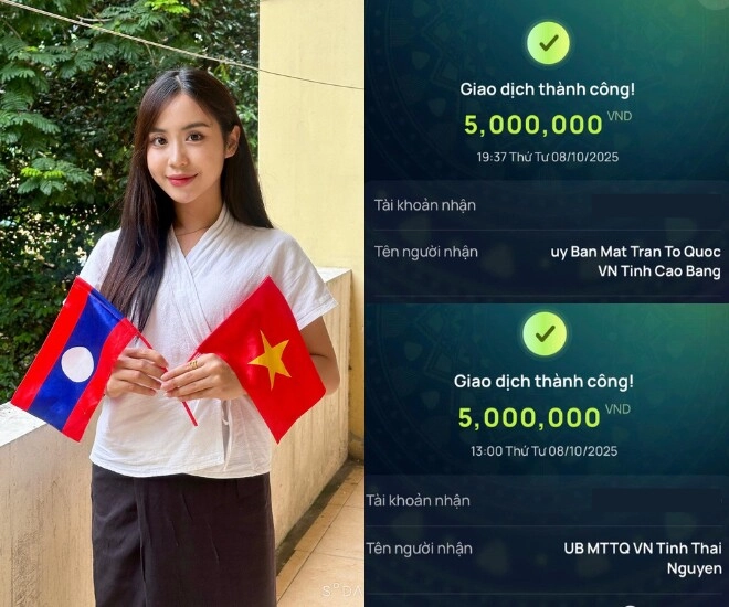 Nữ phóng viên người lào nổi tiếng ở a80 gửi tiền ủng hộ vùng lũ tiền của tôi ít nhưng tình cảm với việt nam rất nhiều - 1