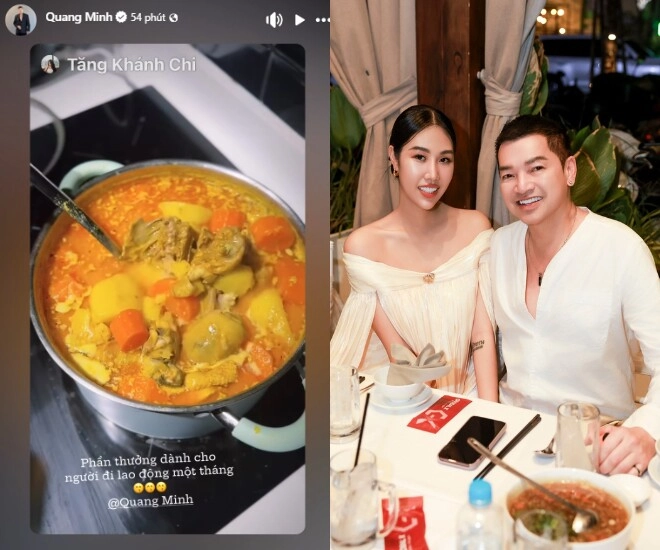 Quang minh khoe vợ yêu kém 37 tuổi chu đáo hết mực gửi tổ yến đến trường quay để chồng tẩm bổ - 2