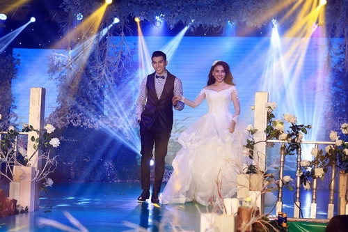 Quỳnh thư mặc váy cưới thon gọn bên ngọc tình - 3