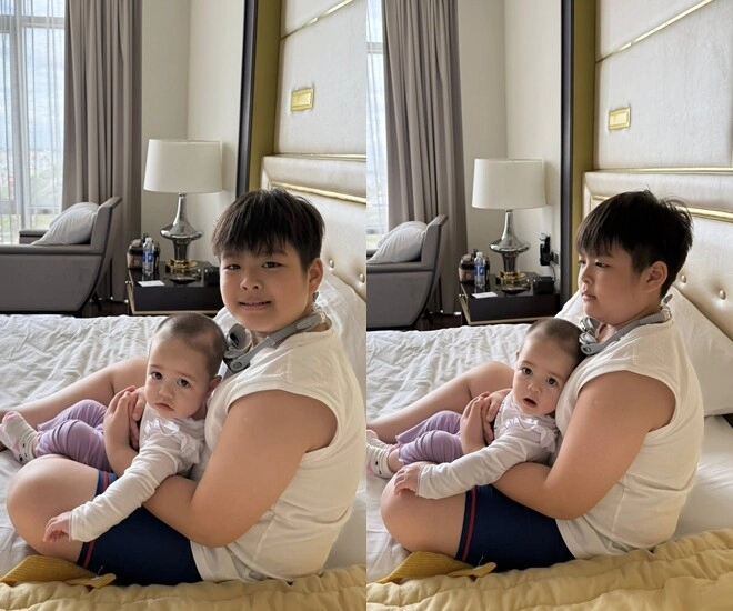 Sao việt 24h nhật kim anh khoe ảnh 2 con ái nữ lai được nhận xét nhìn lớn tuổi hơn anh trai chung nửa huyết thống - 1